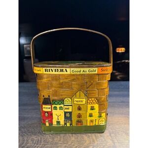 Vintage Signed Caro Nan Purse | 1970s Hand-Painted Basket Bag
